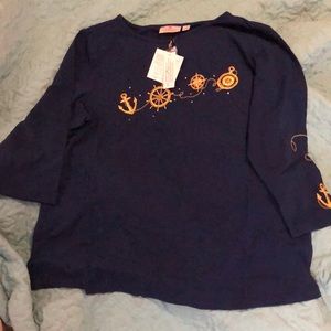 Quacker Factory 3/4 Sleeve Nautical Top